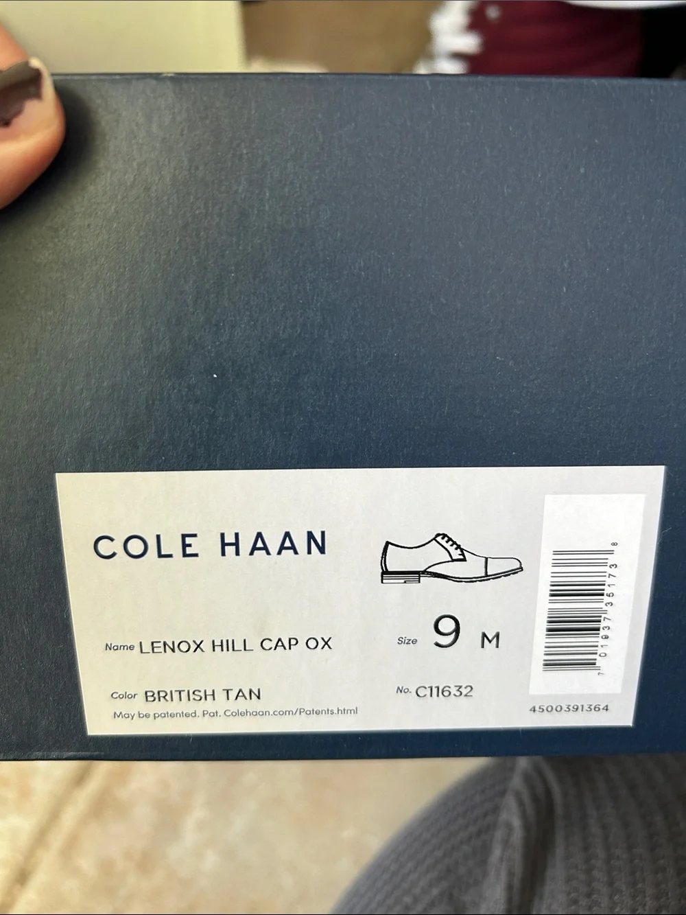 Cole Haan Lenox Hill Cap Oxford Dress Shoes Men's size 9